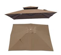 IMUNKT 300x300cm Toile De Rechange De Parasol Carré, Dessus De Parapluie De Rechange, Auvent De Rechange pour Parapluie Offset/Parasol Jardin/Parasol Marché(Khaki)