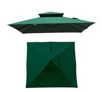 IMUNKT 300x300cm Toile De Rechange De Parasol Carré, Dessus De Parapluie De Rechange, Auvent De Rechange pour Parapluie Offset/Parasol Jardin/Parasol Marché(Dark Green)