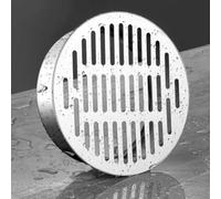 IMUNKT Métal Rond Siphon De Sol 50/83/90/110/160mm Couvercle De Vidange De Sol 304 Acier Inoxydablea Siphon De Sol Anti-blocage Pour Extérieur, Cour, Égouts(110mm/4.3in)