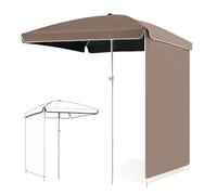 IMUNKT Parasol De Jardin avec Rideau Latéral Parasol De Plage Portable 160x160cm Parasol Carré pour Marché Table Terrasses Extérieur(Coffee,160cm/5ft)