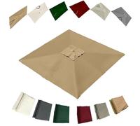 IMUNKT Parasol Déporté Carré Toile De Rechange 300x300cm 8 Baleines Auvent De Rechange Pour Parasol De Jardin Extérieur Tissu De Remplacement Imperméable(Khaki,3x3m (9.8x9.8ft))