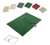 IMUNKT Parasol Déporté Rectangulaire Toile De Rechange 300x400cm Auvent De Rechange Parasol De Jardin Tissu De 8 Côtes Parasol Piscine Marché Table(Green)