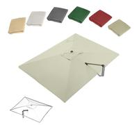 IMUNKT Parasol Déporté Rectangulaire Toile De Rechange 300x400cm Auvent De Rechange Parasol De Jardin Tissu De 8 Côtes Parasol Piscine Marché Table(Taupe)