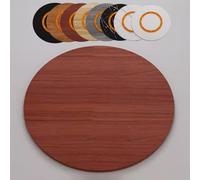 IMUNKT Plateau Tournant en Bois Grand Lazy Susan 80 90 100cm, Plateau Rotatif pour Table À Manger, Plateau De Service De Cuisine, Rotation Silencieuse(Teak,80cm/32in)