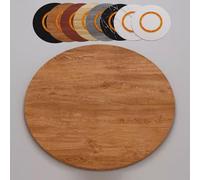 IMUNKT Plateau Tournant en Bois Grand Lazy Susan 80 90 100cm, Plateau Rotatif pour Table À Manger, Plateau De Service De Cuisine, Rotation Silencieuse(Gold Oak,75cm/30in)