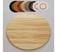 IMUNKT Plateau Tournant en Bois Grand Lazy Susan 80 90 100cm, Plateau Rotatif pour Table À Manger, Plateau De Service De Cuisine, Rotation Silencieuse(Light Walnut,80cm/32in)