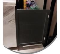 IMUNKT Portes Battantes Pour Cloison De Comptoir, Porte Saloon 1 Vantail, Porte Café, Porte En Bois Massif À Fermeture Automatique, Porte De Séparation Pour Bar, Porche, Entrée(Black,W55xH80cm/21.6x31