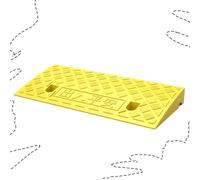 IMUNKT Rampe de bordure portable, rampes de seuil pour porte/marches, rampes de fauteuil roulant 3-22 cm de haut, Rampe en caoutchouc pour entrée de garage (jaune, 50 x 22 x 6 cm)