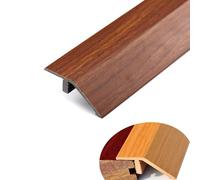 IMUNKT Rampes De Seuil en PVC, 90/120cm Barre De Seuil De Porte, Bande De Transition Au Sol/Carrelage/Moquette/Bois, Profils De Compensation De Réglage Hauteur 1-2cm(Thai Teak,L120cm)