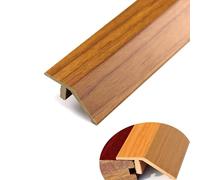 IMUNKT Rampes De Seuil en PVC, 90/120cm Barre De Seuil De Porte, Bande De Transition Au Sol/Carrelage/Moquette/Bois, Profils De Compensation De Réglage Hauteur 1-2cm(Light Teak,L90cm)