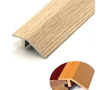 IMUNKT Rampes De Seuil en PVC, 90/120cm Barre De Seuil De Porte, Bande De Transition Au Sol/Carrelage/Moquette/Bois, Profils De Compensation De Réglage Hauteur 1-2cm(White Oak,L120cm)