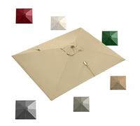 IMUNKT Rectangle Toile De Rechange 3x4m Parasol Déporté, Auvent De Rechange Pour Grand Parasol De Jardin 8 Baleines, Parasol Patio Tissu De Rechange UPF 50+(Khaki,3x4m (10x13ft))