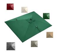 IMUNKT Rectangle Toile De Rechange 3x4m Parasol Déporté, Auvent De Rechange Pour Grand Parasol De Jardin 8 Baleines, Parasol Patio Tissu De Rechange UPF 50+(Green,3x3m (10x10ft))