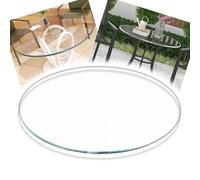 IMUNKT Rond Plateau De Table En Verre 38cm 80cm 90cm, Verre Trempé Transparent, Pour Table De Cuisine/table Basse, Épaisseur 8mm(90cm/35in)