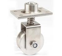 IMUNKT Roue pour Portail Coulissant, roulettes en Acier avec Rainure en V, Roue De Portail À Ressort, Hauteur Télescopique 20mm, pour Porte D'usine, Capacité De Charge 250kg(V-Shaped)