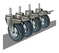 IMUNKT Roulette Pivotantes De 75/100mm, Tige Filetée M10/M12, roulettes pour Meubles, Table De Travail, roulettes Charge Lourde avec Freins (Lot De 4)(with Brake,4in-M10*30)