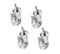 IMUNKT roulettes Transparent pour Meubles Tige Filetée M8 M10 roulettes Pivotantes 35/50mm roulettes Petites avec Frein pour Table Basse, Chariot(4swivel,1.5in-M8)