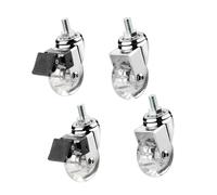 IMUNKT roulettes Transparent pour Meubles Tige Filetée M8 M10 roulettes Pivotantes 35/50mm roulettes Petites avec Frein pour Table Basse, Chariot(2swivel+2with Brake,1.5in-M10)