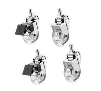 IMUNKT roulettes Transparent pour Meubles Tige Filetée M8 roulettes Pivotantes 35/50mm roulettes Petites avec Frein pour Table Basse, Chariot (2 Rotation + 2 Avec frein, 2in-M8)