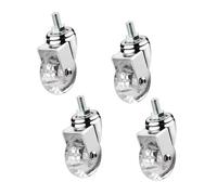 IMUNKT roulettes Transparent pour Meubles Tige Filetée M8 roulettes Pivotantes 35/50mm roulettes Petites avec Frein pour Table Basse, Chariot (4 Rotation, 1.5in-M8)
