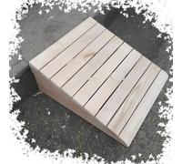 IMUNKT Rampe De Seuil en Bois Massif, Rampe De Trottoir pour Fauteuil Roulant 7-15cm Haut, Portable Rampe D'accès Rampe De Bordure pour Accès Handicapé, Marches, Scooter(39 * 35 * 15cm/15 * 14 * 6in)