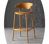 IMUNKT Tabouret De Bar Moderne En Plastique 65/75cm Chaise De Bar Avec Dossier Bas Tabouret De Comptoir Empilable Haut Pour Cuisine/Comptoir/Bistro(Yellow,65cm/25.6in)