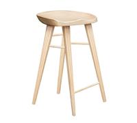 IMUNKT Tabouret De Cuisine En Bois Massif Avec Repose-pieds, Tabouret De Bar 65cm, Tabouret Haut Pour Bistro, Salle À Manger, Salon, Chaise Ergonomique(Wood,55cm/21.6inch)