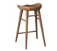 IMUNKT Tabouret De Cuisine En Bois Massif Avec Repose-pieds, Tabouret De Bar 65cm, Tabouret Haut Pour Bistro, Salle À Manger, Salon, Chaise Ergonomique(Coffee,55cm/21.6inch)