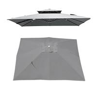 IMUNKT 300x300cm Toile De Rechange De Parasol Carré, Dessus De Parapluie De Rechange, Auvent De Rechange pour Parapluie Offset/Parasol Jardin/Parasol Marché(Light Grey)
