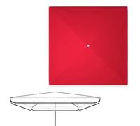 IMUNKT Toile De Rechange De Parasol Jardin, Rectangulaire Et Carré, Auvent De Remplacement pour Parasol 300x300 250x250 200x200cm, Housse UPF 30+ pour Parasol D'extérieur(Red,250x250cm/8.2x8.2ft)