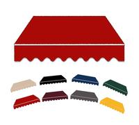 IMUNKT Toile De Remplacement pour Store Banne Rétractable Manuel 300cm Toile D'Auvent Tissu De Remplacement en Polyester Auvent De Terrasse Extérieur(Red,12x10ft/365x300cm)