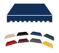 IMUNKT Toile De Remplacement pour Store Banne Rétractable Manuel 300cm Toile D'Auvent Tissu De Remplacement en Polyester Auvent De Terrasse Extérieur(Blue,11.5x8ft/350x250cm)