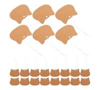 IMUSINICE 100 Étiquettes Kraft Lot Pratique de 100 Pièces avec Ficelle Élastique, Papier Kraft Écrivable, 5x3 Cm, pour Étiquettes à Bagages ou Prix