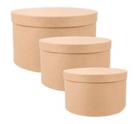 IMUSINICE 3 Boîtes à Gâteaux Rondes en Papier Kraft Robustes avec Couvercles, Empilables, pour Pâtisseries, Bonbons et Rangement Lors D’activités Créatives