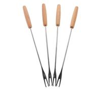 IMUSINICE 4 Pièces Fourchettes à Cornichons avec Manche en Bois, Acier Inoxydable Résistant aux Acides, Outil Portable pour Condiment et Oignon, Maison Restaurant