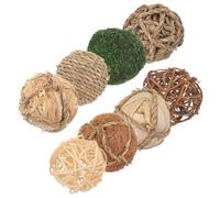 IMUSINICE 8 Boules Décoratives Rustiques en Osier Naturel Faites Main, Sphères en Herbe pour Remplissage de Vase, Décoration Polyvalente pour Mariage et Intérieur