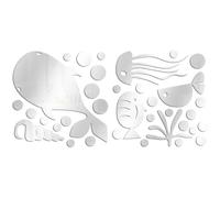 IMUSINICE Autocollant Facile à Nettoyer et Résistant aux Éclaboussures Acrylique Mural Argenté Poisson Miroir pour Thème Océan Décoration Intérieure