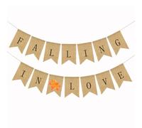 IMUSINICE Bannière en Lin Khaki Falling In Love pour Décoration de Fête Thanksgiving, Réutilisable et Facile à Ranger, pour Suspendre -dessus Porte Mur