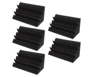 IMUSINICE Bloc insonisant trapézoïdal en mousse de polyuréthane noire 5 pièces pour réduction du bruit et isolation phonique des salles de piano