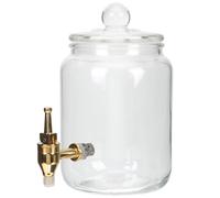 IMUSINICE Bocal à Vin en Verre Transparent avec Robinet en Acier Inoxydable, Récipient de Conservation des Boissons Facile à Nettoyer Fermentation Préparation de Boissons