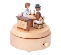IMUSINICE Boîte à Musique en Bois Vintage Mécanisme à Manivelle, Décoration de Bureau Élégante pour Anniversaire ou Saint-Valentin, Présent Original et Romantique