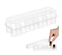IMUSINICE Boîte de Rangement pour Flacons 3 Ml 24 Places en Plastique Transparent Grille D'étagère, Support pour Tubes à Essai, Étui Porte-flacon Polyvalent pour Congélation et Organisation