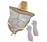 IMUSINICE Chapeau D'apiculteur Multifonction Manchons de Protection et Moufles en Coton et Peau de Mouton pour Apiculture, à Manches Longues, Respirant et Offrant une Flexibilité Maximale,