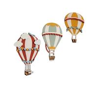 IMUSINICE Ensemble de 3 Pièces Décorations Murales en Bois Montgolfière, Embellissements Durables pour Nuitées et Célébrations Familiales, Style Moderne, Taille 24x19 cm