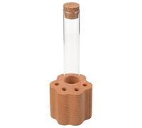 IMUSINICE Flacon en Verre Commémoratif pour Poils de Chat avec Base en Bois, Boîte de Rangement Décorative pour Moustaches de Chat, pour Souvenir et Exposition