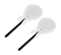 IMUSINICE Houppettes à Maquillage 2pcs Forme Sucette Peluche Blanche Ultra Douce avec Design Baguette Féerique, Toucher Doux et Évite les Grumeaux pour Maquillage Visage