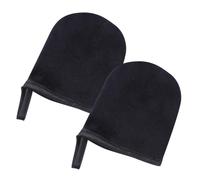 IMUSINICE Lot de 2 Moufles Applicateurs D'autobronzant en Tissu Doux Noir, Doux Peau, pour Bronzage Uniforme et Soin Spa à Domicile