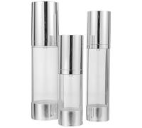 IMUSINICE Lot de 3 Flacons Pompe sans Air Portables de 80ml en As et Pp, Étanches et Pratiques pour Contenants Cosmétiques de Voyage