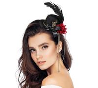 IMUSINICE Mini Pince à Cheveux Chapeau en Métal Noir, Résistant et Confortable, Accessoire Coiffure Femme Élégant pour Goûters et Anniversaires
