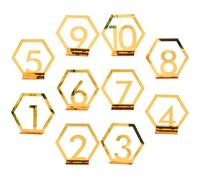 IMUSINICE Numéros de Table de Mariage Lot de 10 Pièces en Alliage Doré Réutilisables et Faciles à Nettoyer Décoratifs et Élégants pour Café et Événements
